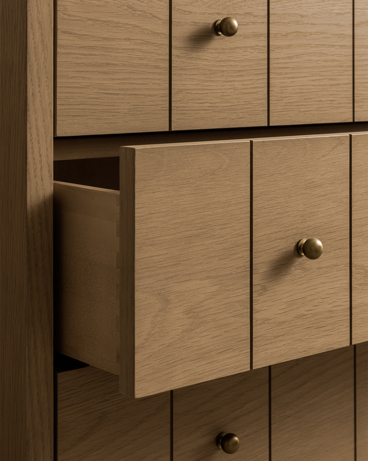 Contemporary Tall Dresser with Etched Pattern & Brass Pulls for Bedroom