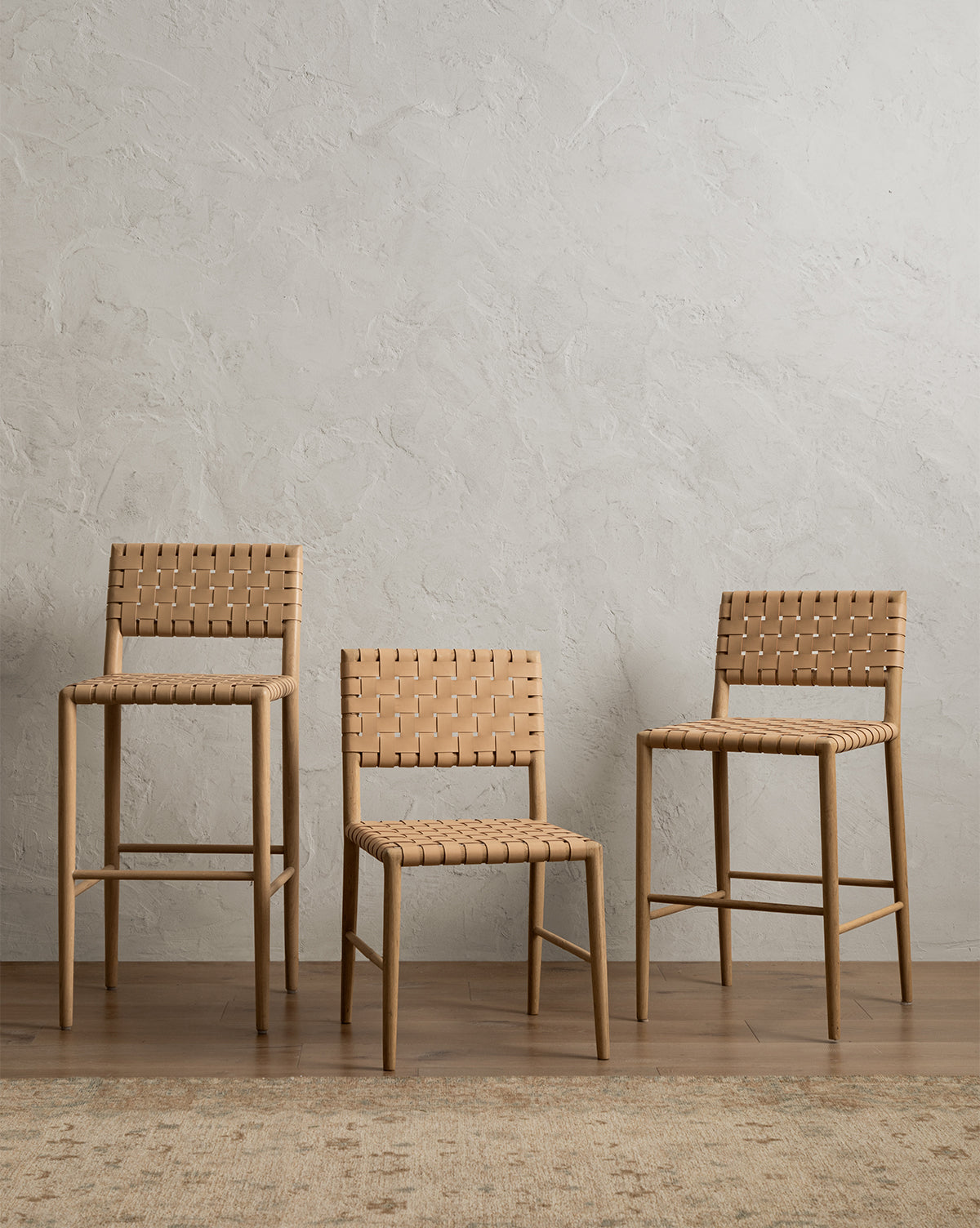 Modern Leather & White Oak Dining Chair with Tapered Legs for Dining Room