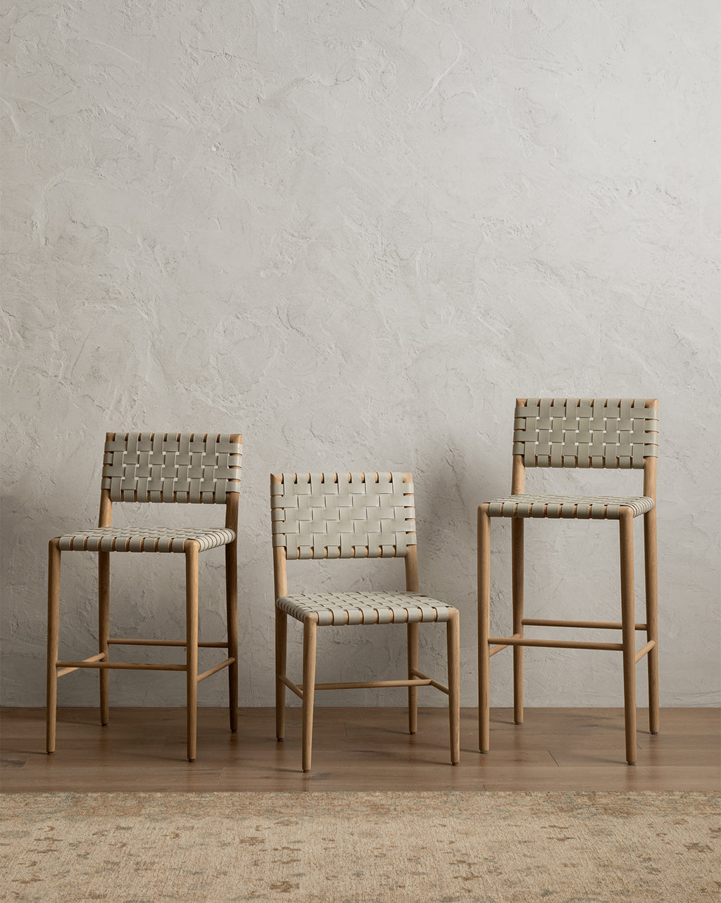 Modern Leather & White Oak Dining Chair with Tapered Legs for Dining Room
