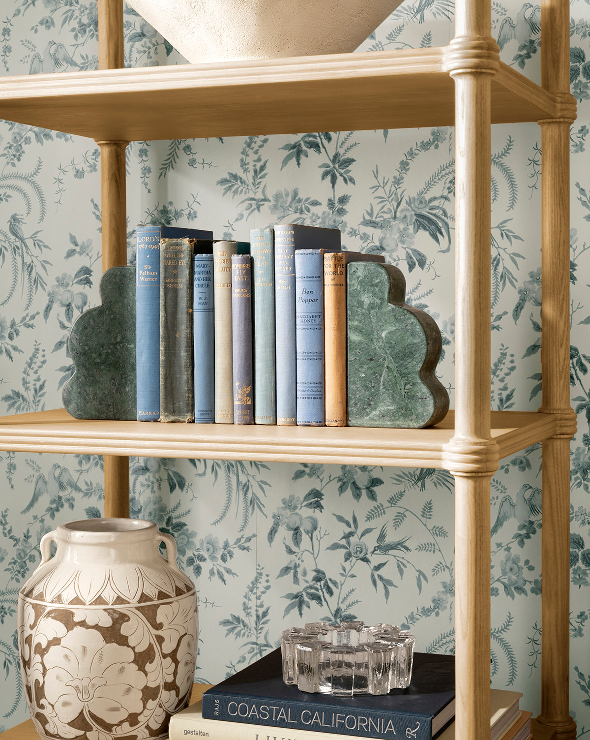 Classic Solid Wood Bookshelf with Rounded Posts & Spacious Shelving for Living Room