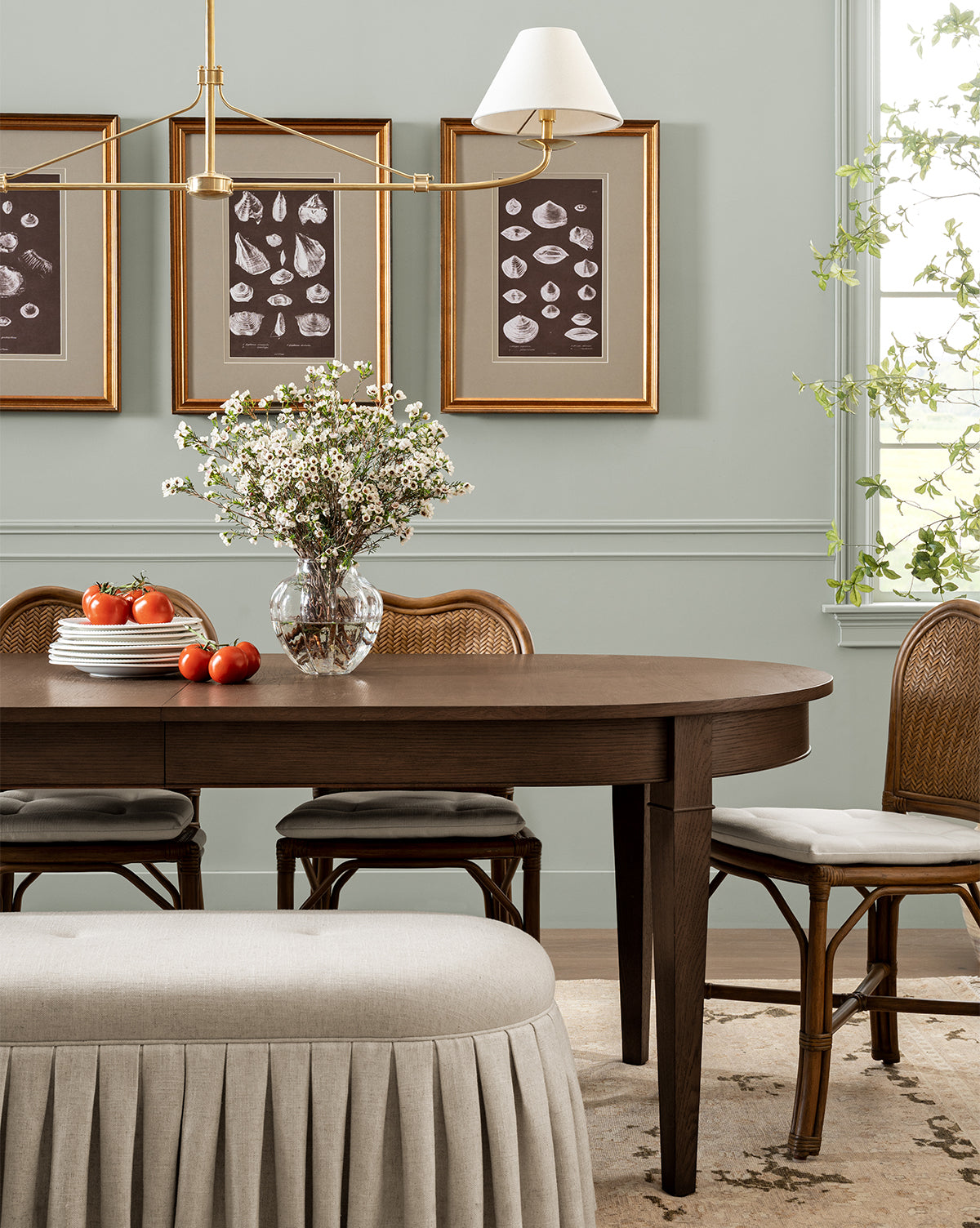 Classic Oak Extension Dining Table with Tapered Legs for Dining Room