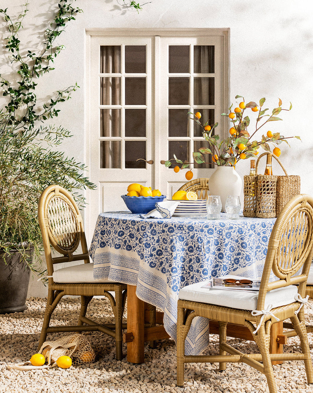 Coastal All-Weather Wicker Dining Chair with Performance Fabric Cushion for Outdoor & Dining Room
