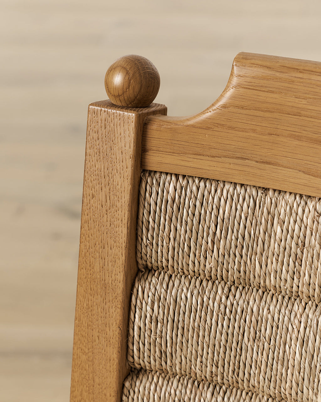 Coastal Honey Oak & Seagrass Dining Chair with Performance Blend Seat for Dining Room
