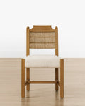 Coastal Honey Oak & Seagrass Dining Chair with Performance Blend Seat for Dining Room