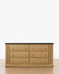 Artisan Drift Oak Dresser with Granite Top & Fluted Detail for Bedroom