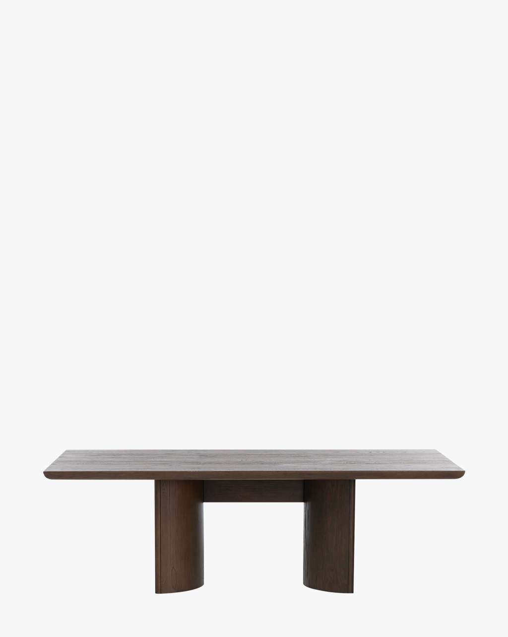 Classic Solid Oak Dining Table with Half-Moon Pedestal Legs for Dining Room