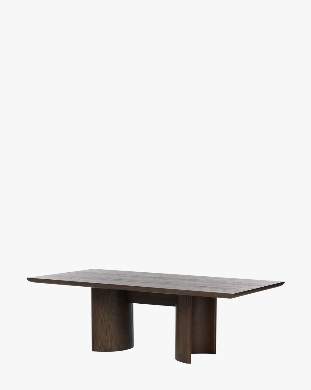 Classic Solid Oak Dining Table with Half-Moon Pedestal Legs for Dining Room