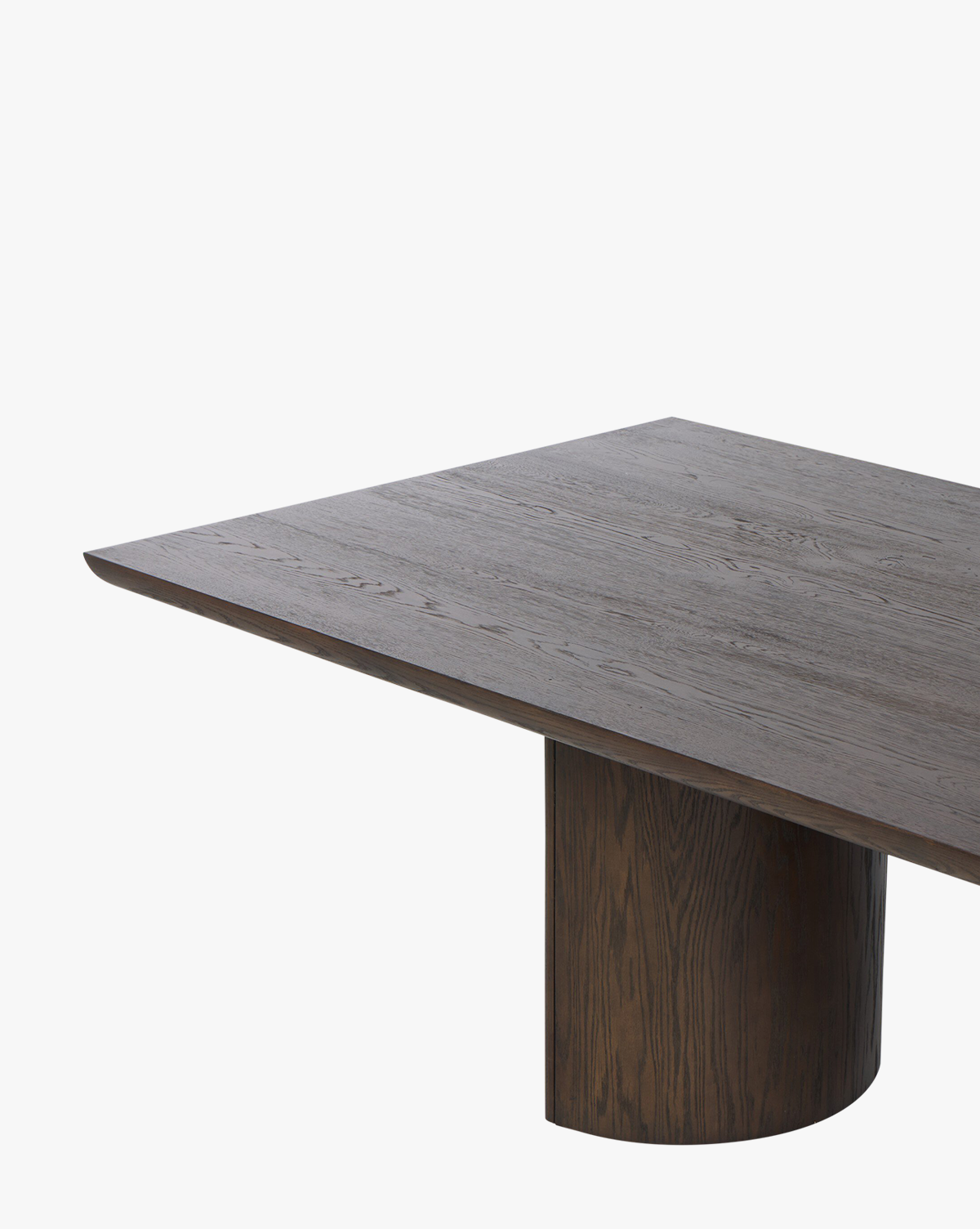 Classic Solid Oak Dining Table with Half-Moon Pedestal Legs for Dining Room