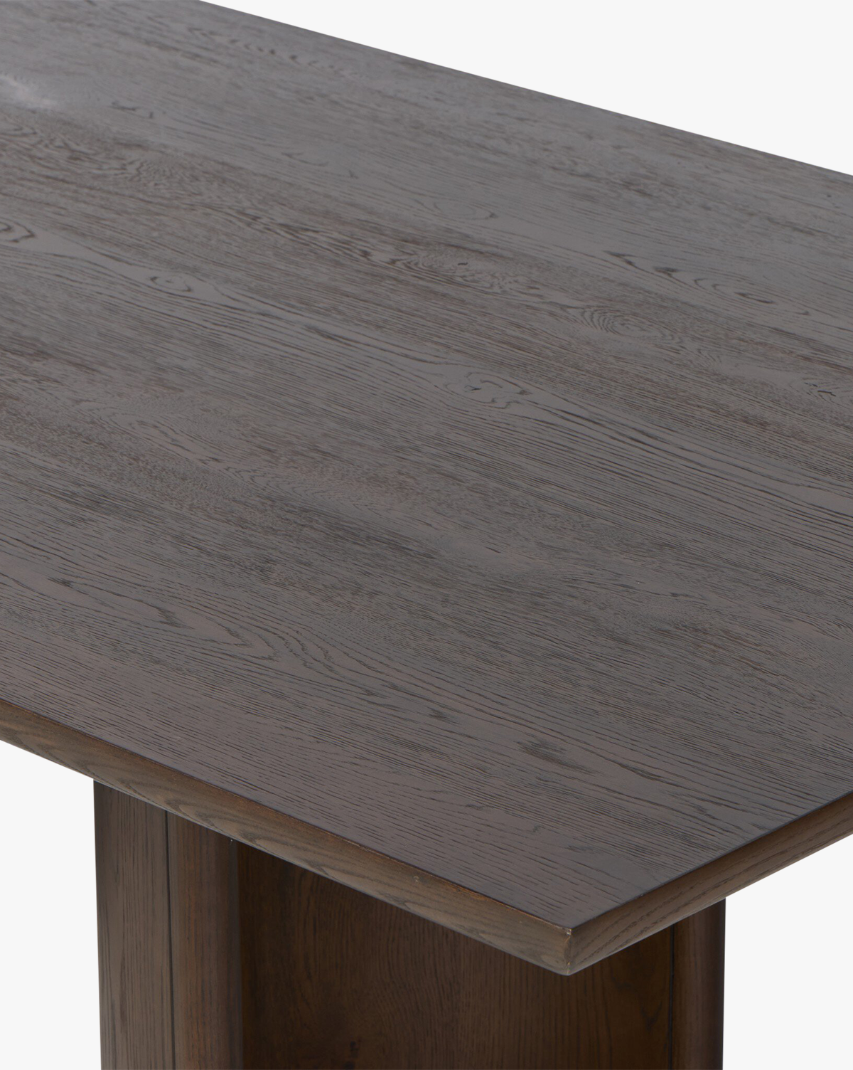 Classic Solid Oak Dining Table with Half-Moon Pedestal Legs for Dining Room