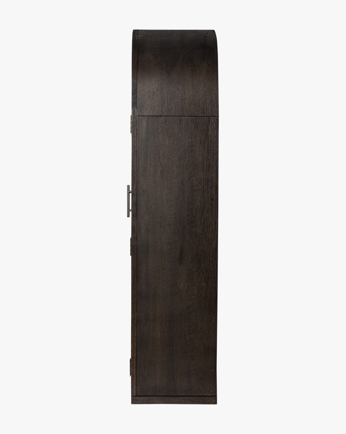 Modern Solid Oak Cabinet with Anthracite Finish & Tempered Glass for Living Room