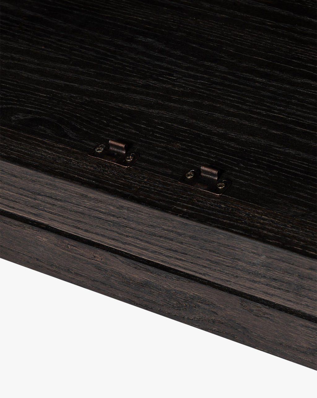 Modern Solid Oak Cabinet with Anthracite Finish & Tempered Glass for Living Room