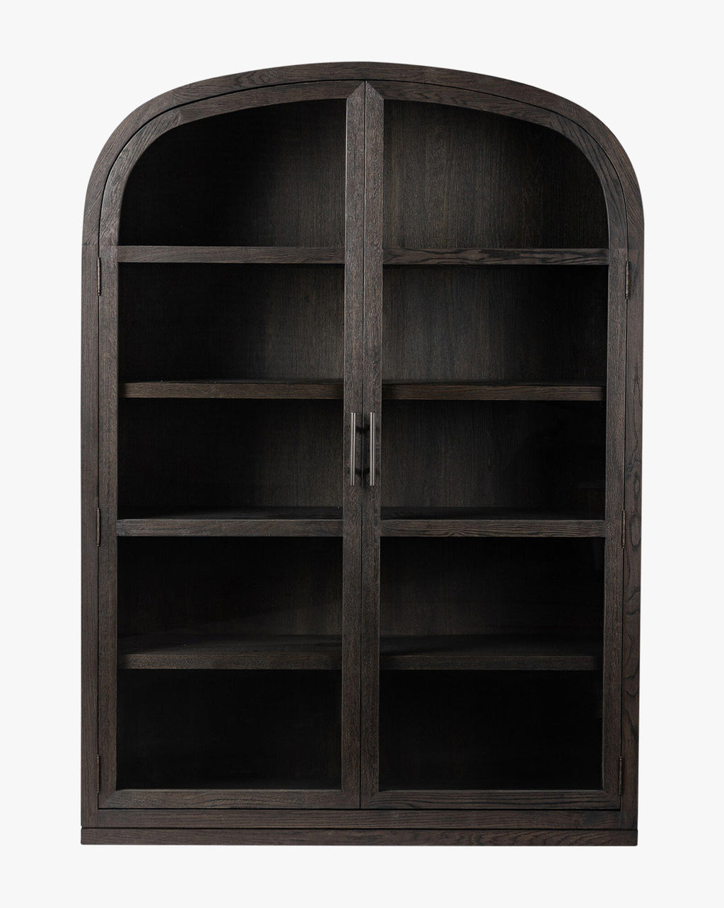 Modern Solid Oak Cabinet with Anthracite Finish & Tempered Glass for Living Room