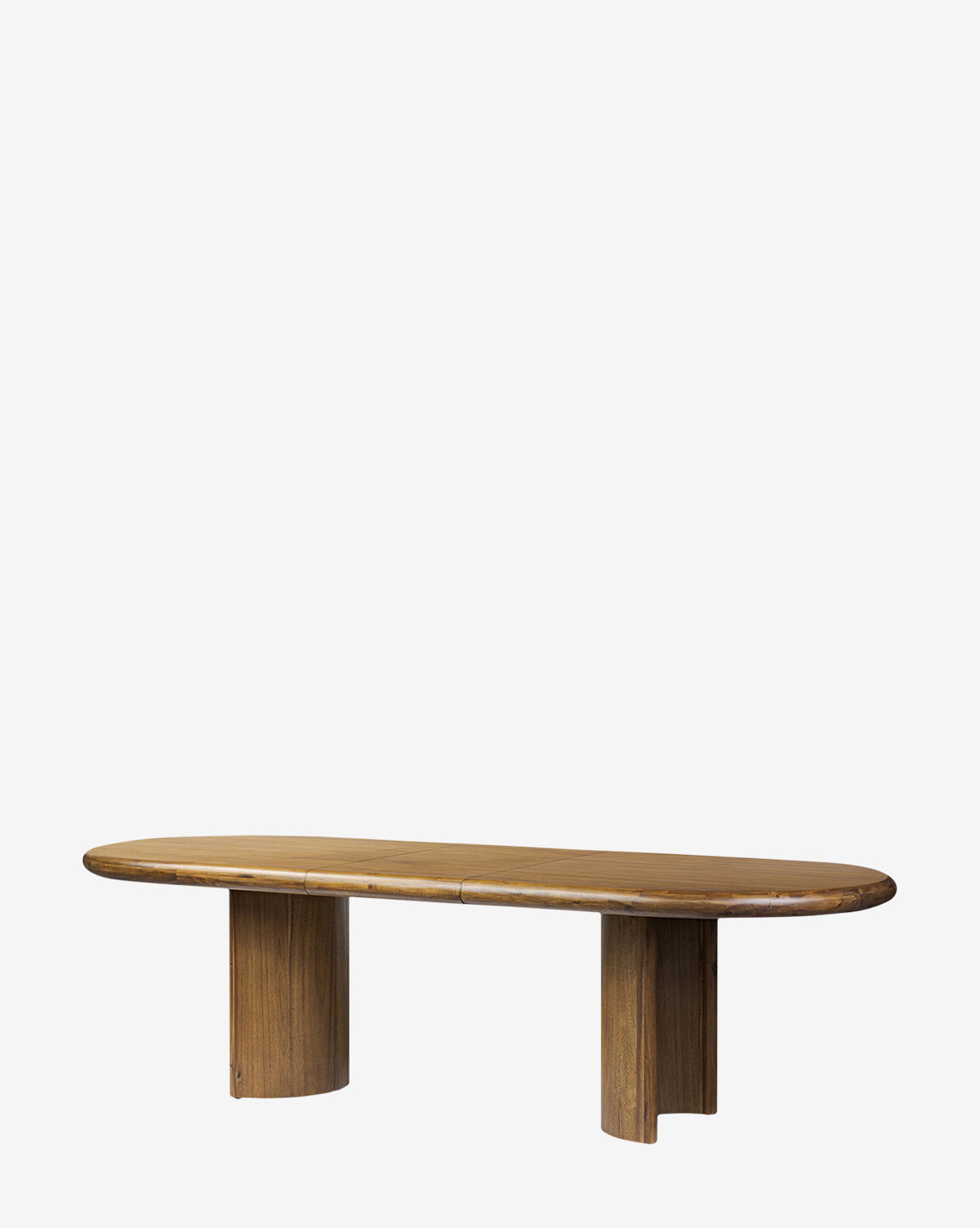 Natural Acacia Extension Dining Table with Crescent Legs for Dining Room
