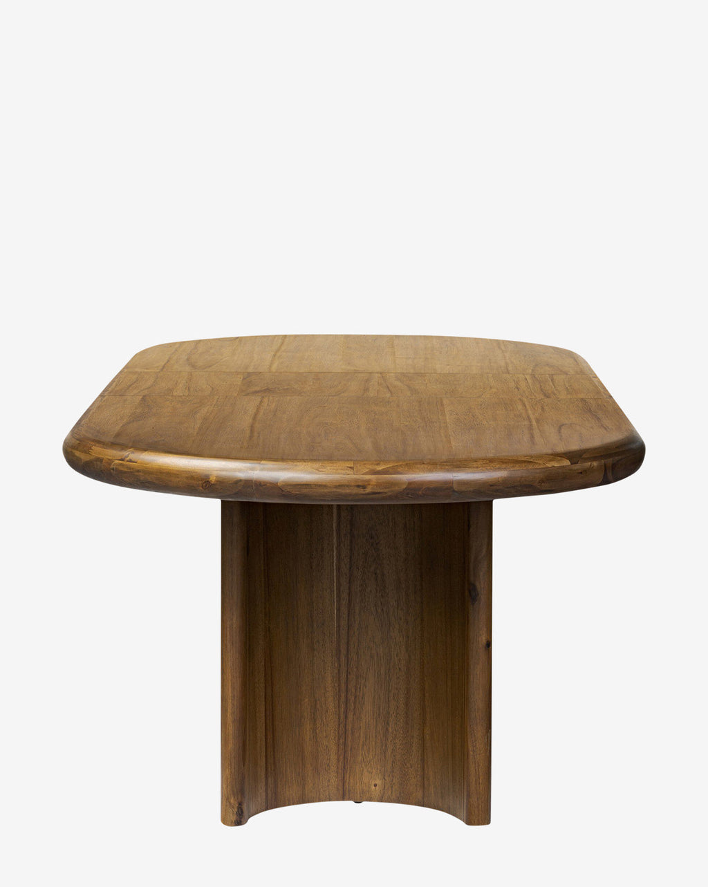 Natural Acacia Extension Dining Table with Crescent Legs for Dining Room