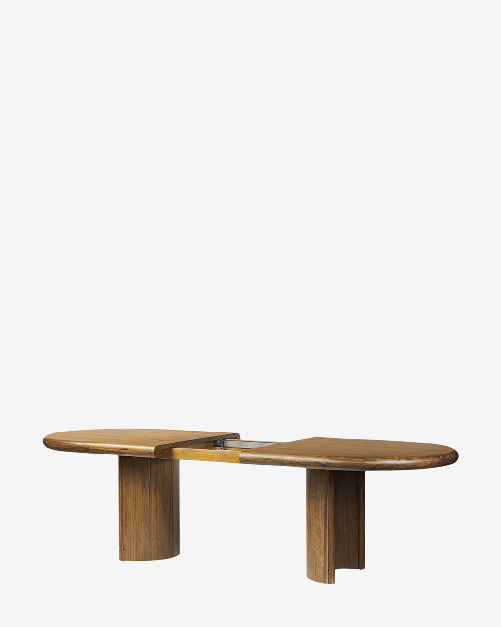 Natural Acacia Extension Dining Table with Crescent Legs for Dining Room