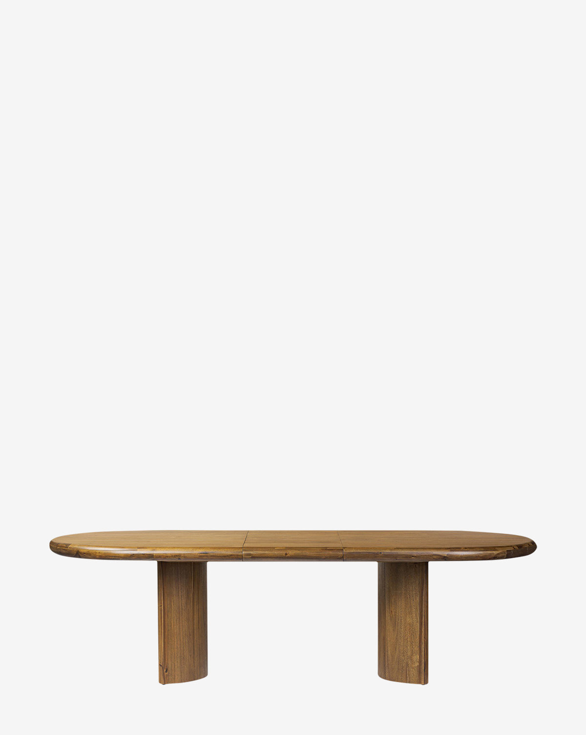 Natural Acacia Extension Dining Table with Crescent Legs for Dining Room