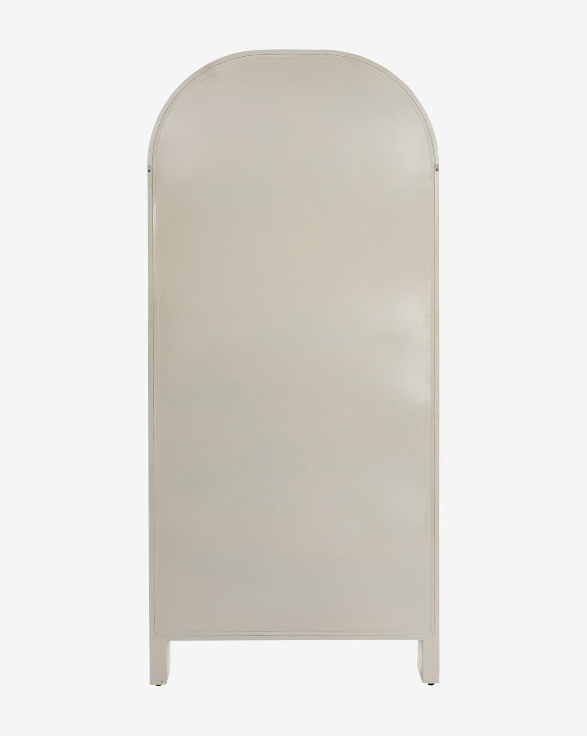 Industrial Iron Cabinet with Rounded Form & Glass Doors for Living Room