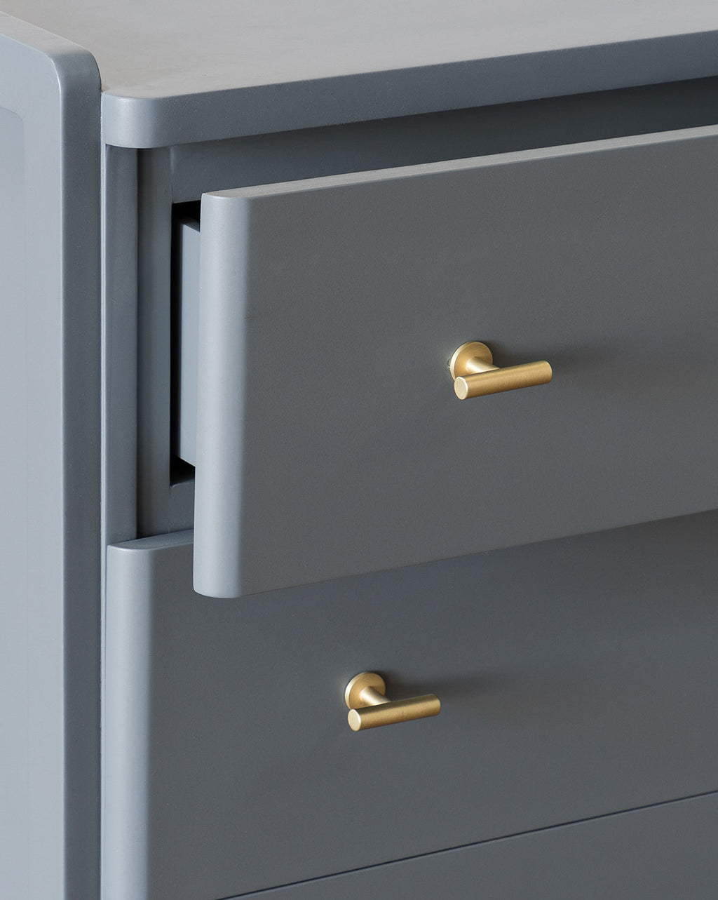 Classic Painted Dresser with Brass Hardware & Three Spacious Drawers for Bedroom
