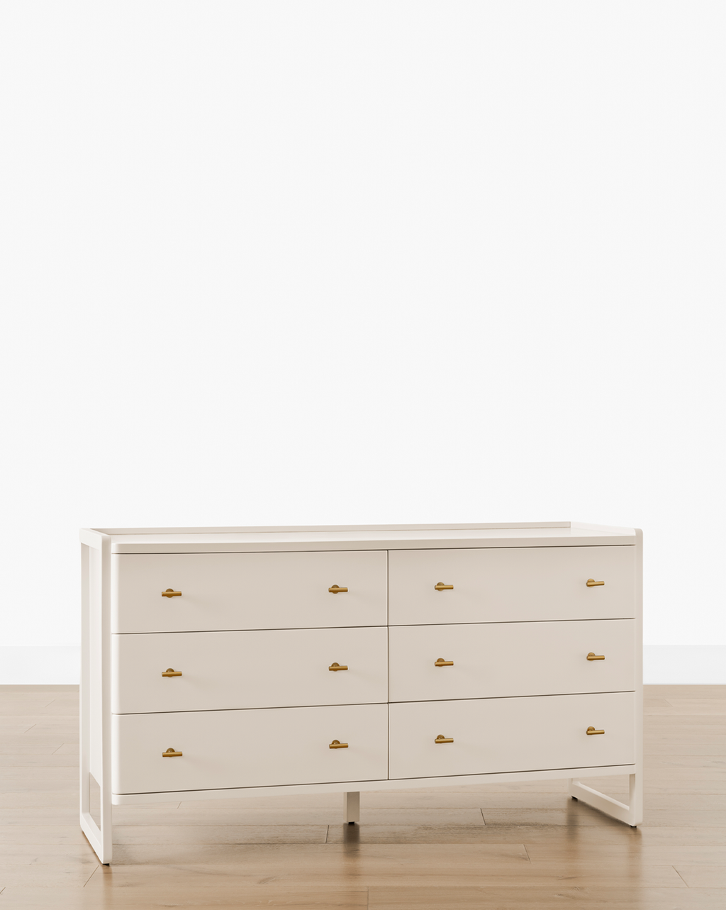Classic Painted Dresser with Brass Hardware & Three Spacious Drawers for Bedroom