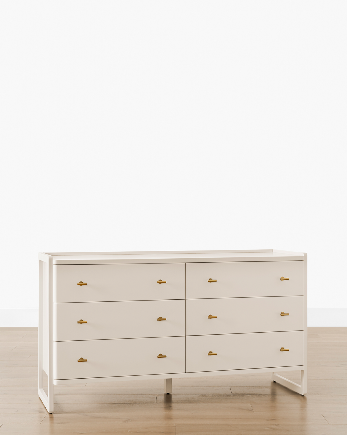 Classic Painted Dresser with Brass Hardware & Three Spacious Drawers for Bedroom