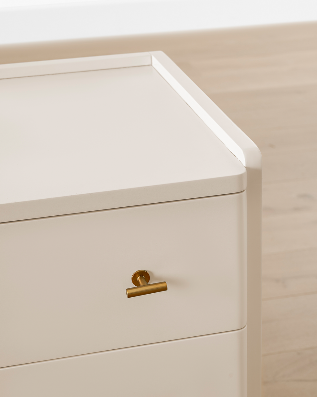 Classic Painted Dresser with Brass Hardware & Three Spacious Drawers for Bedroom