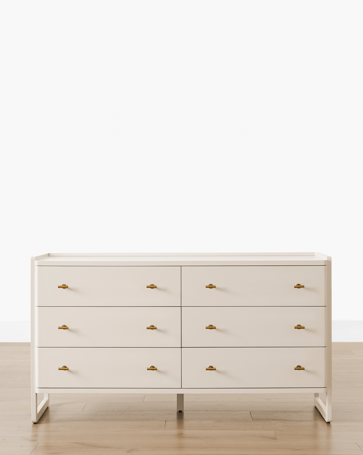 Classic Painted Dresser with Brass Hardware & Three Spacious Drawers for Bedroom