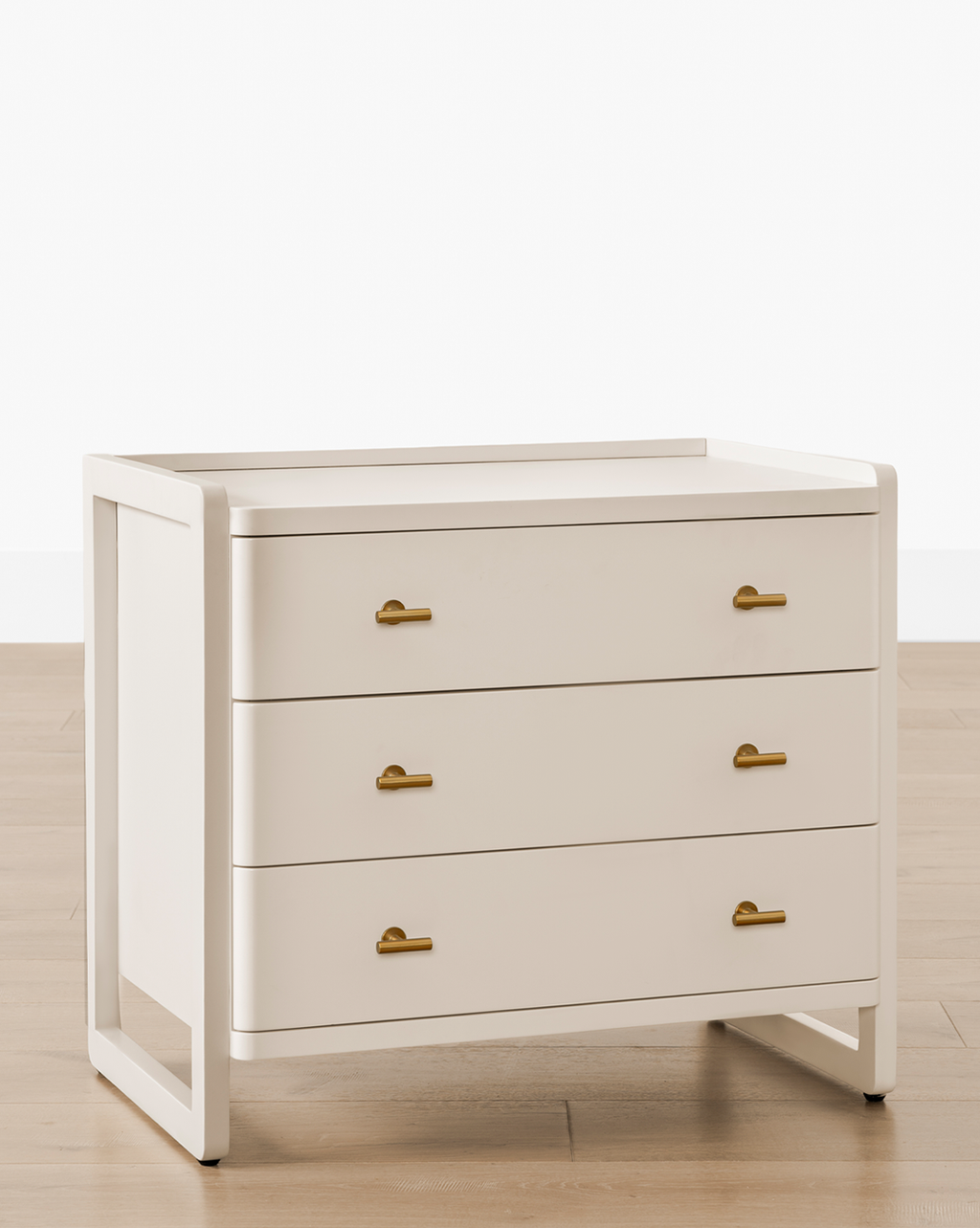 Classic Painted Nightstand with Brass Hardware for Bedroom