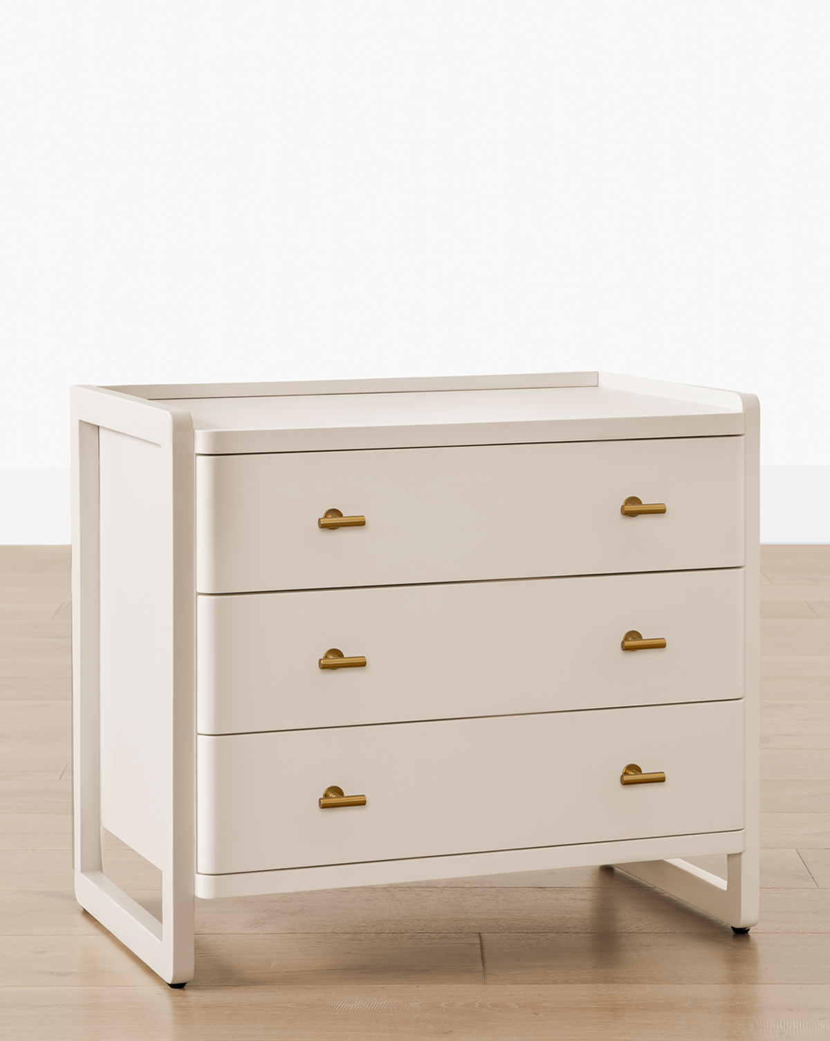 Classic Painted Nightstand with Brass Hardware for Bedroom