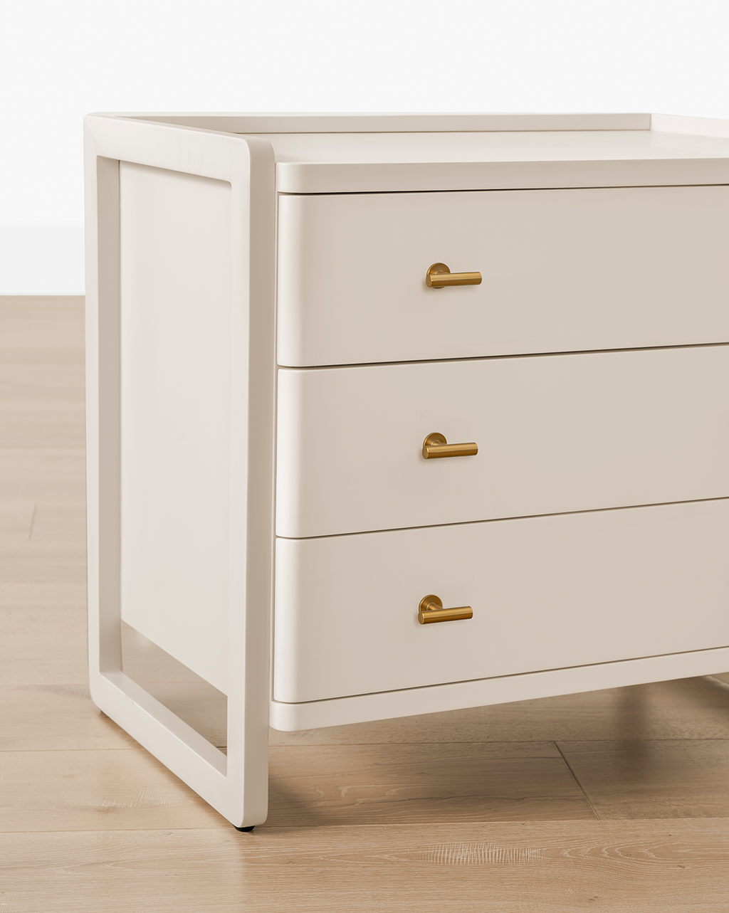 Classic Painted Nightstand with Brass Hardware for Bedroom