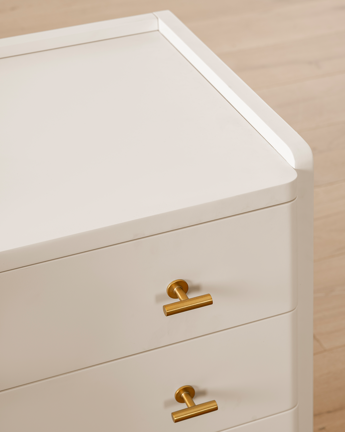 Classic Painted Nightstand with Brass Hardware for Bedroom
