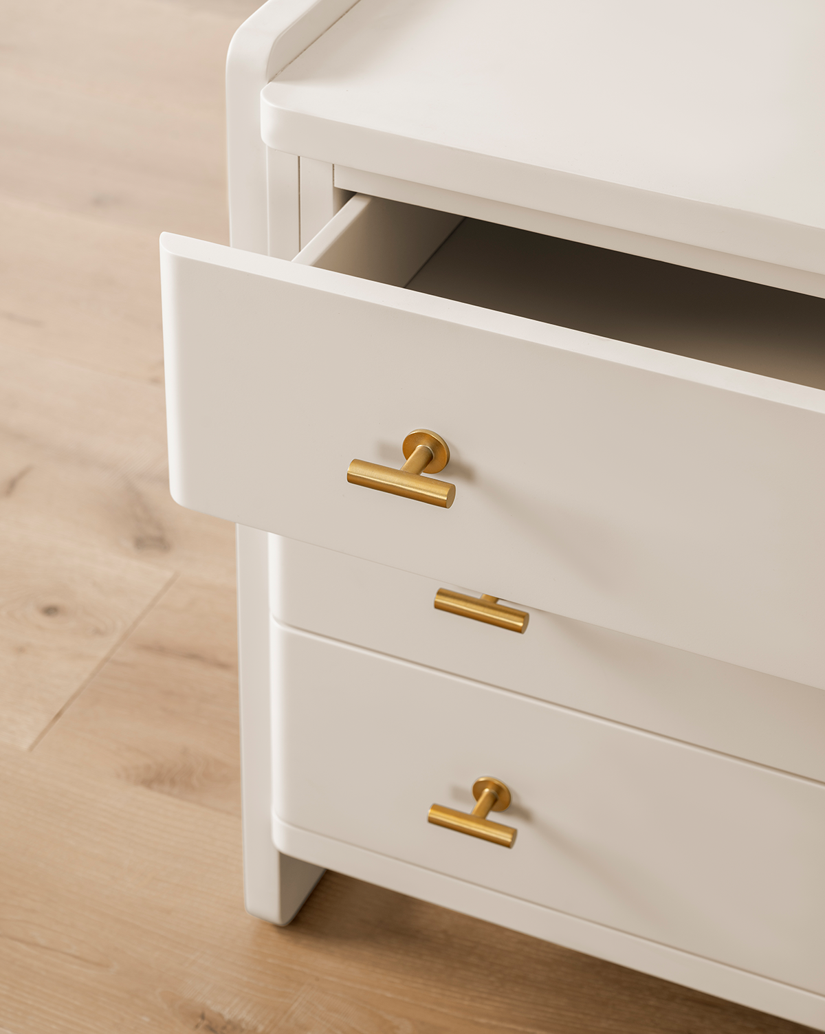 Classic Painted Nightstand with Brass Hardware for Bedroom