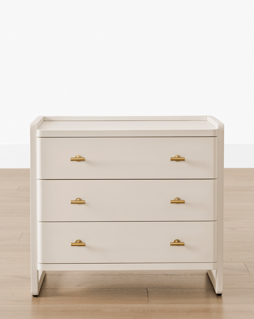 Table de chevet classique peinte avec poignées en laiton pour chambre à coucher