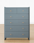 Classic Tallboy Dresser with Six Drawers & Brass Hardware for Bedroom