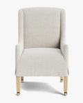 Classic Upholstered Dining Arm Chair with Curved Arms & Structured Lines for Dining Room