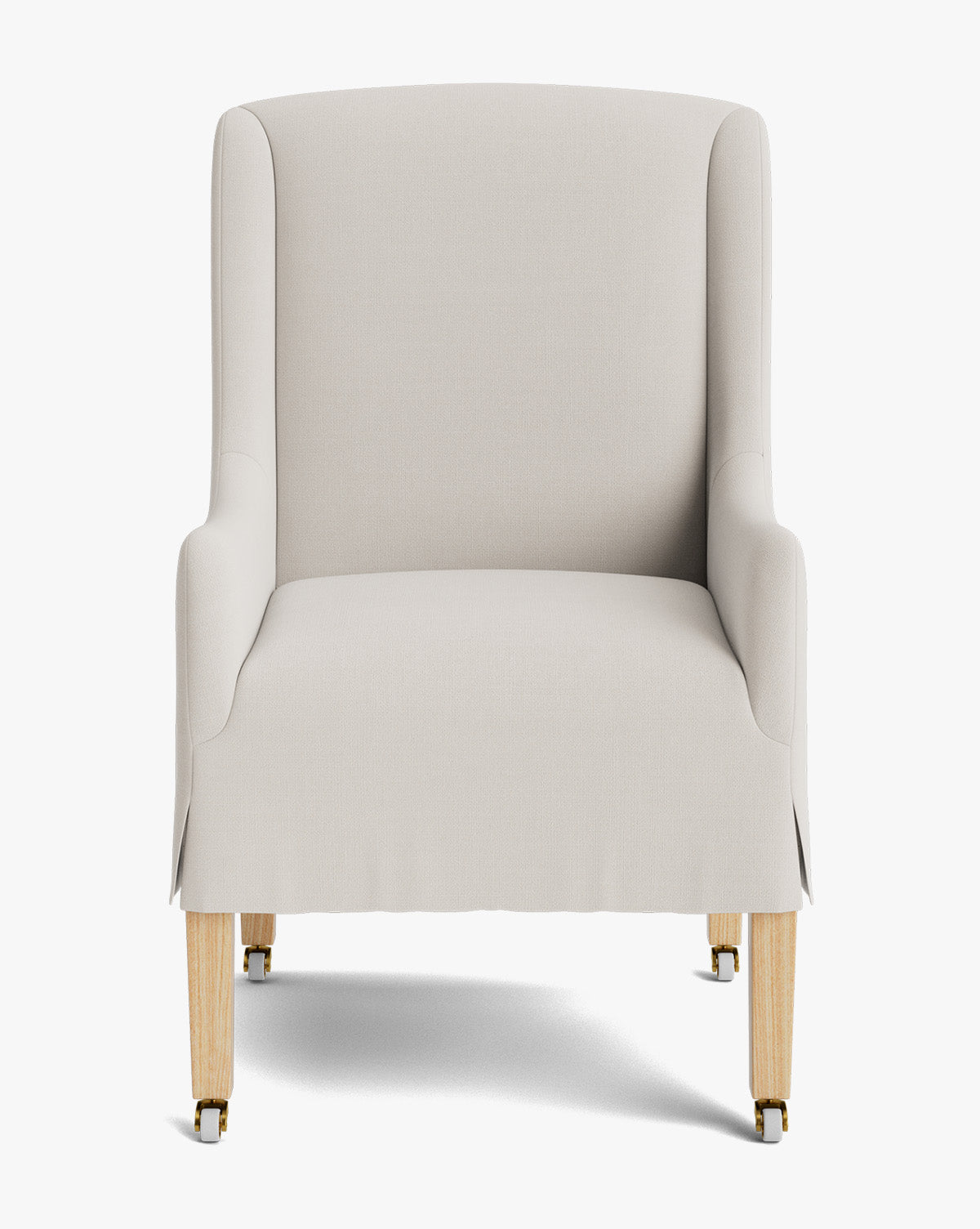 Classic Upholstered Dining Arm Chair with Curved Arms & Structured Lines for Dining Room