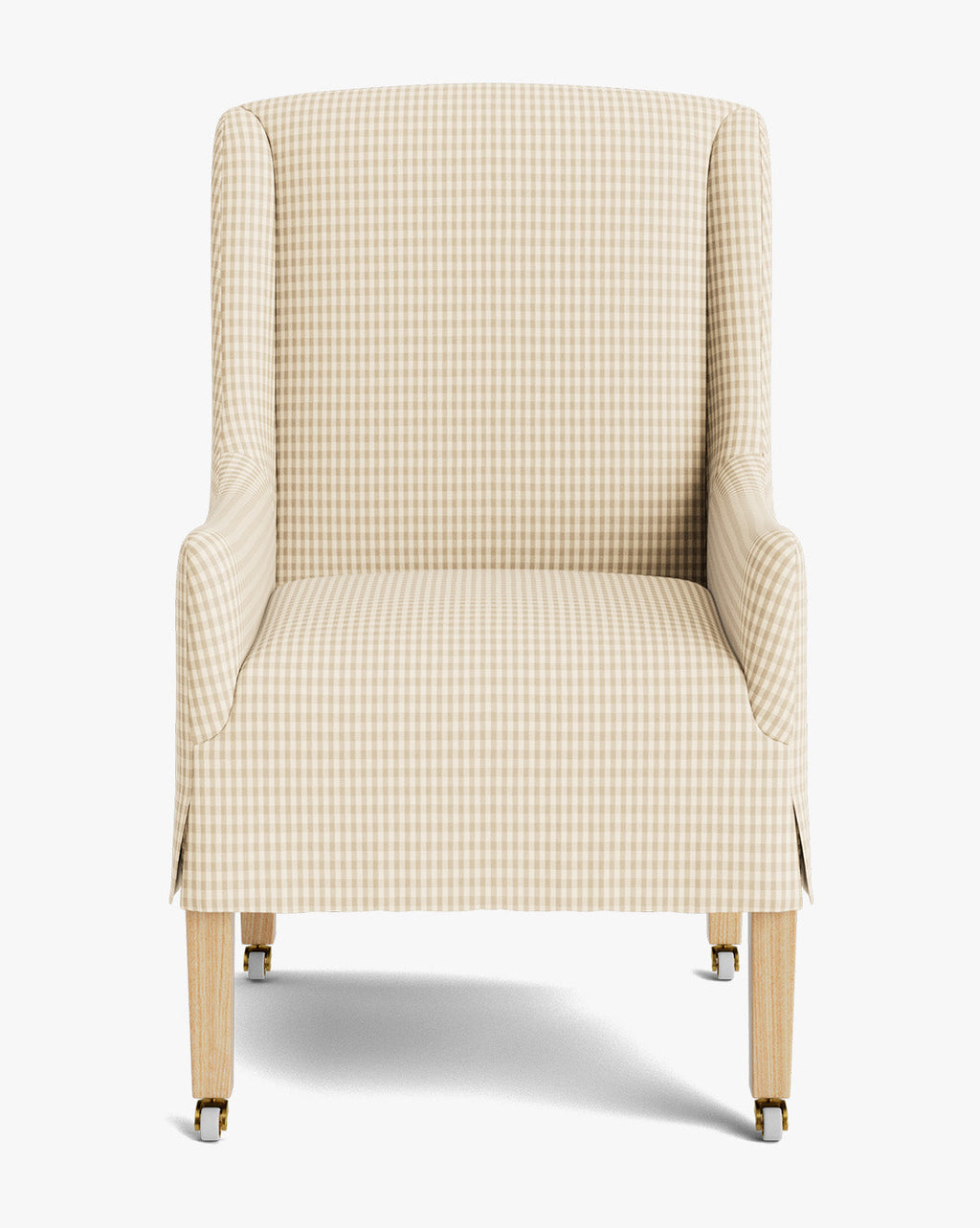 Classic Upholstered Dining Arm Chair with Curved Arms & Structured Lines for Dining Room