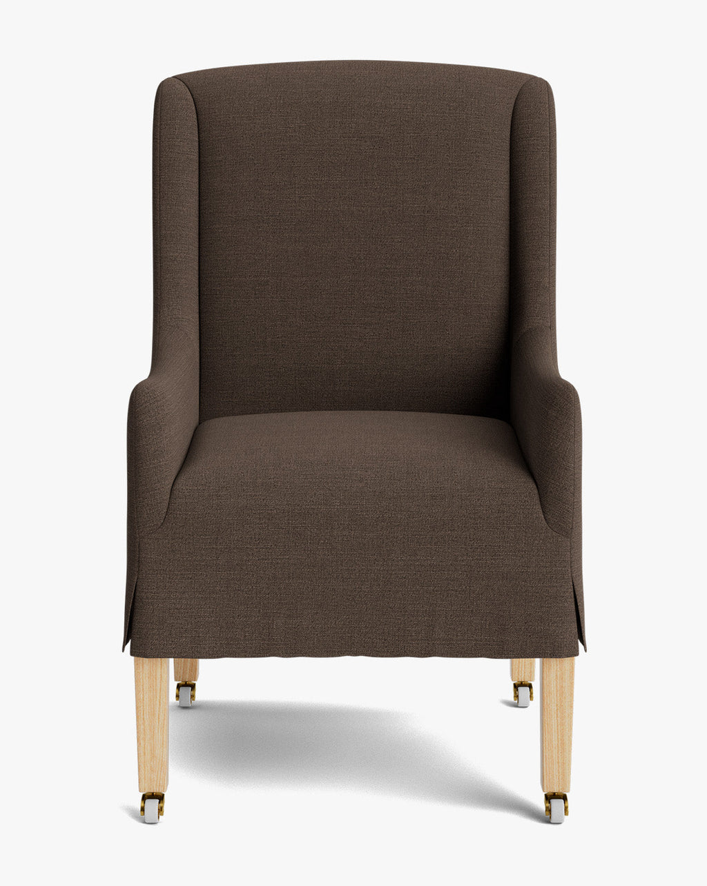 Classic Upholstered Dining Arm Chair with Curved Arms & Structured Lines for Dining Room