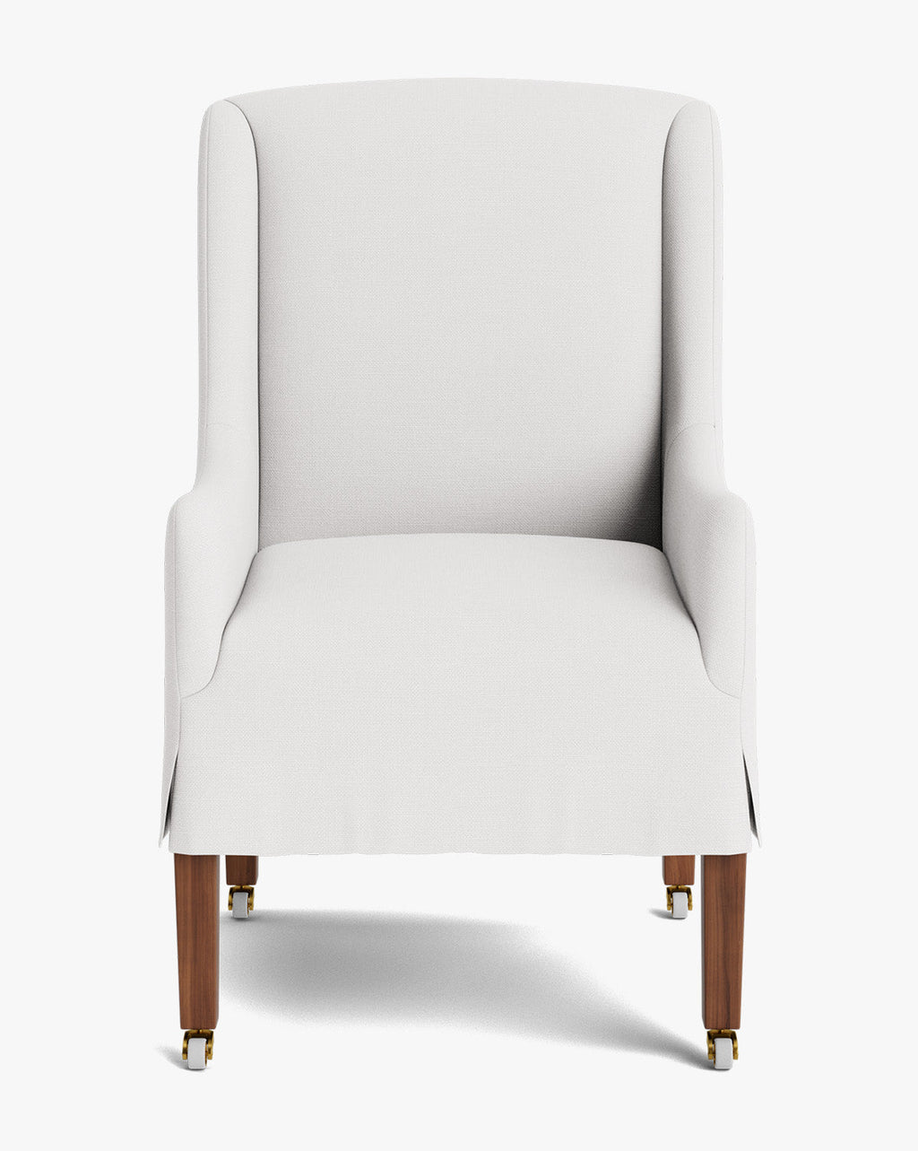 Classic Upholstered Dining Arm Chair with Curved Arms & Structured Lines for Dining Room