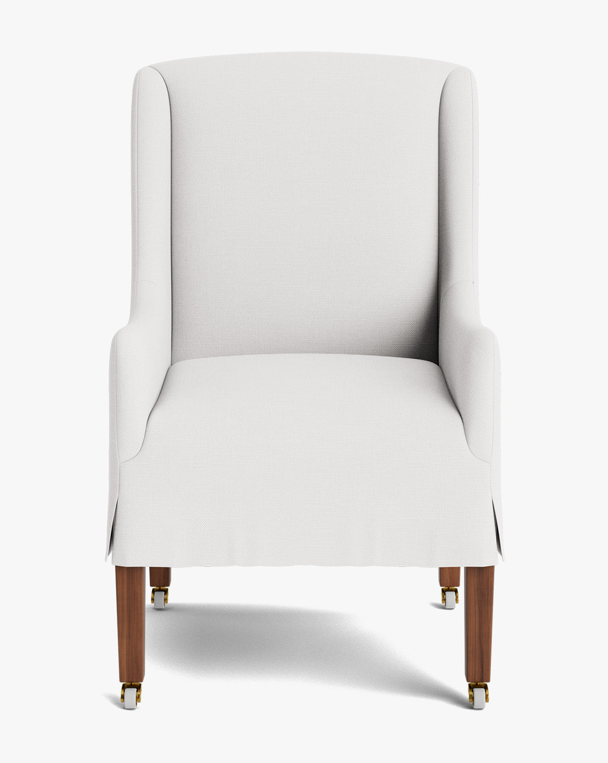 Classic Upholstered Dining Arm Chair with Curved Arms & Structured Lines for Dining Room