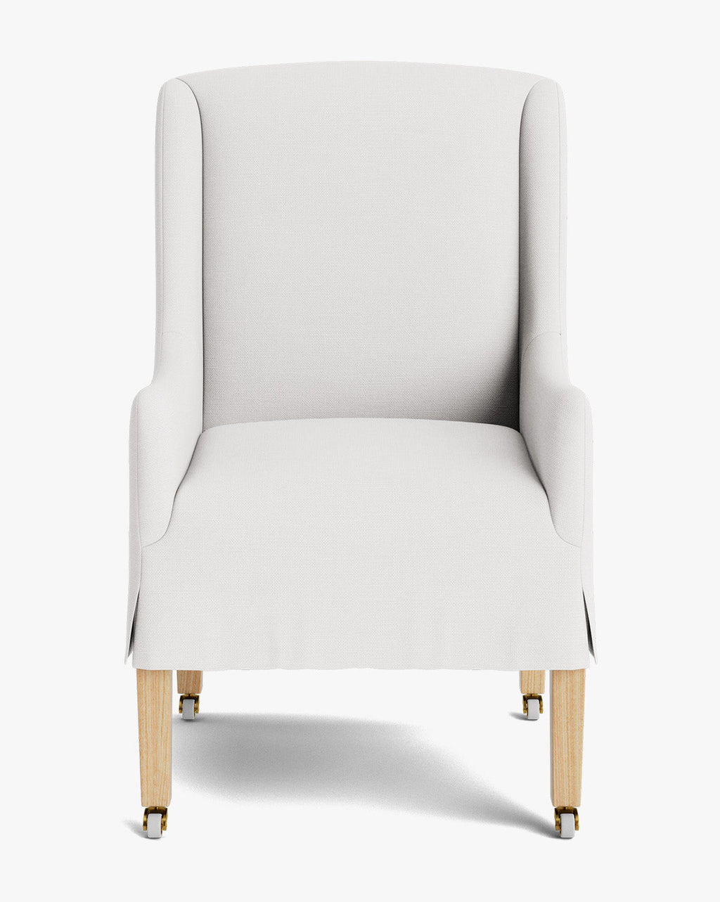 Classic Upholstered Dining Arm Chair with Curved Arms & Structured Lines for Dining Room