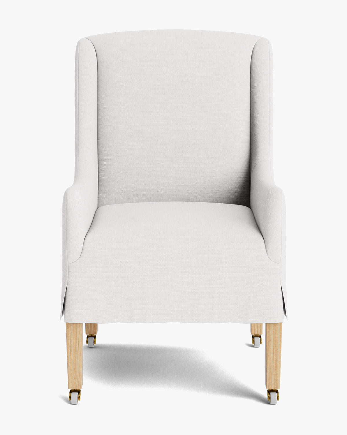 Classic Upholstered Dining Arm Chair with Curved Arms & Structured Lines for Dining Room