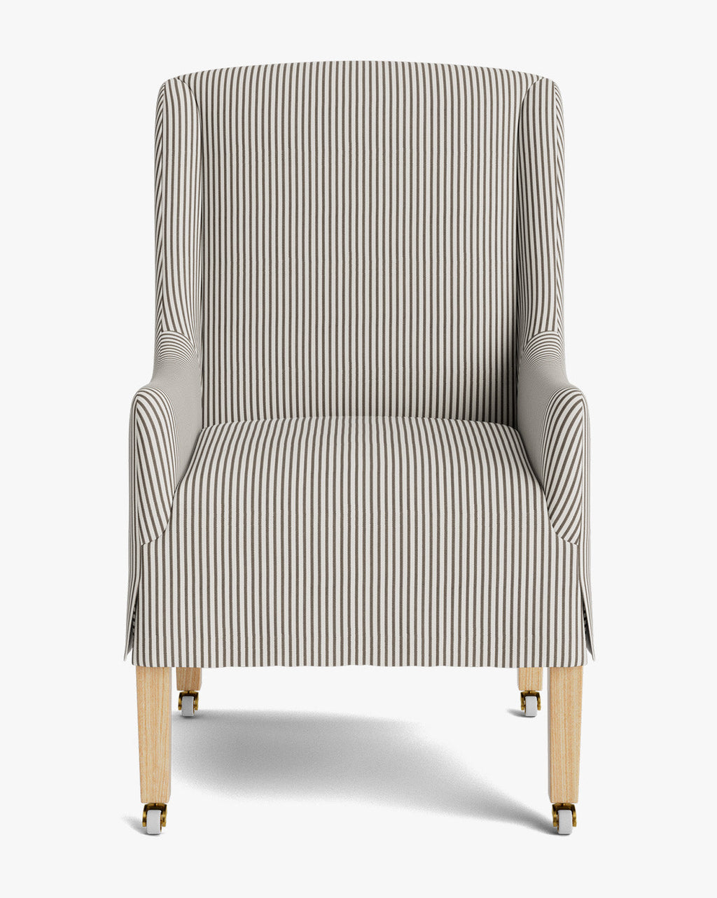 Classic Upholstered Dining Arm Chair with Curved Arms & Structured Lines for Dining Room