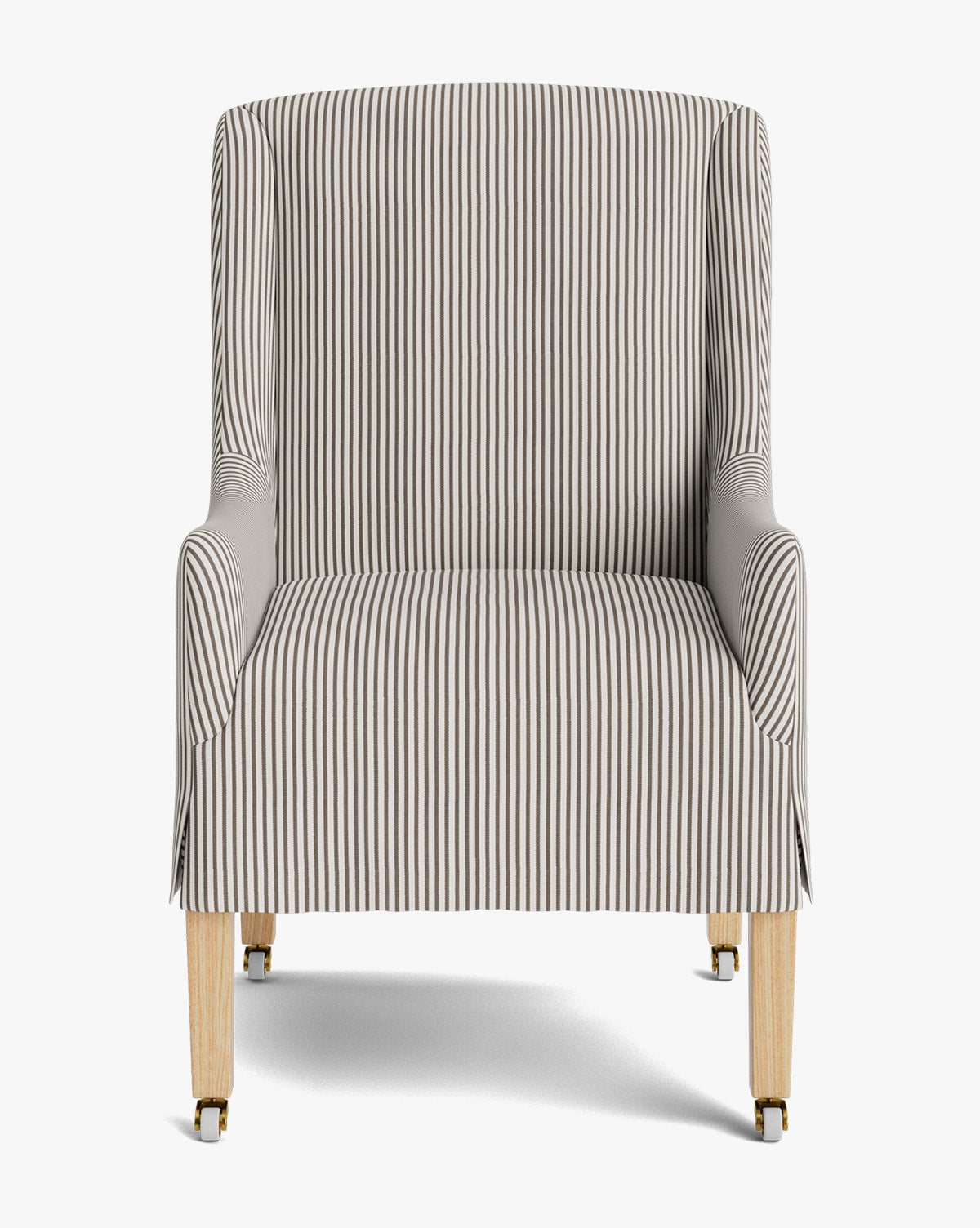 Classic Upholstered Dining Arm Chair with Curved Arms & Structured Lines for Dining Room