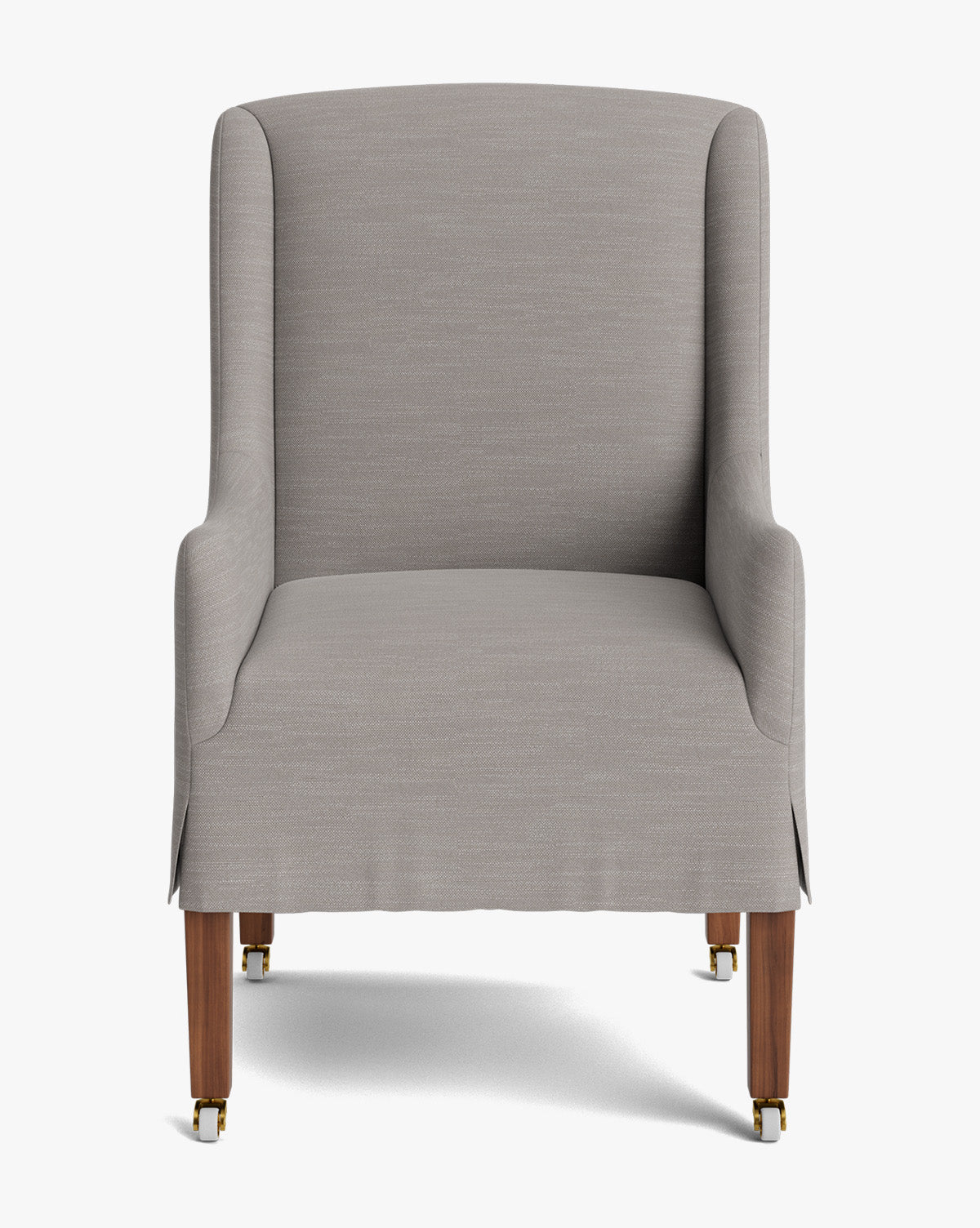 Classic Upholstered Dining Arm Chair with Curved Arms & Structured Lines for Dining Room