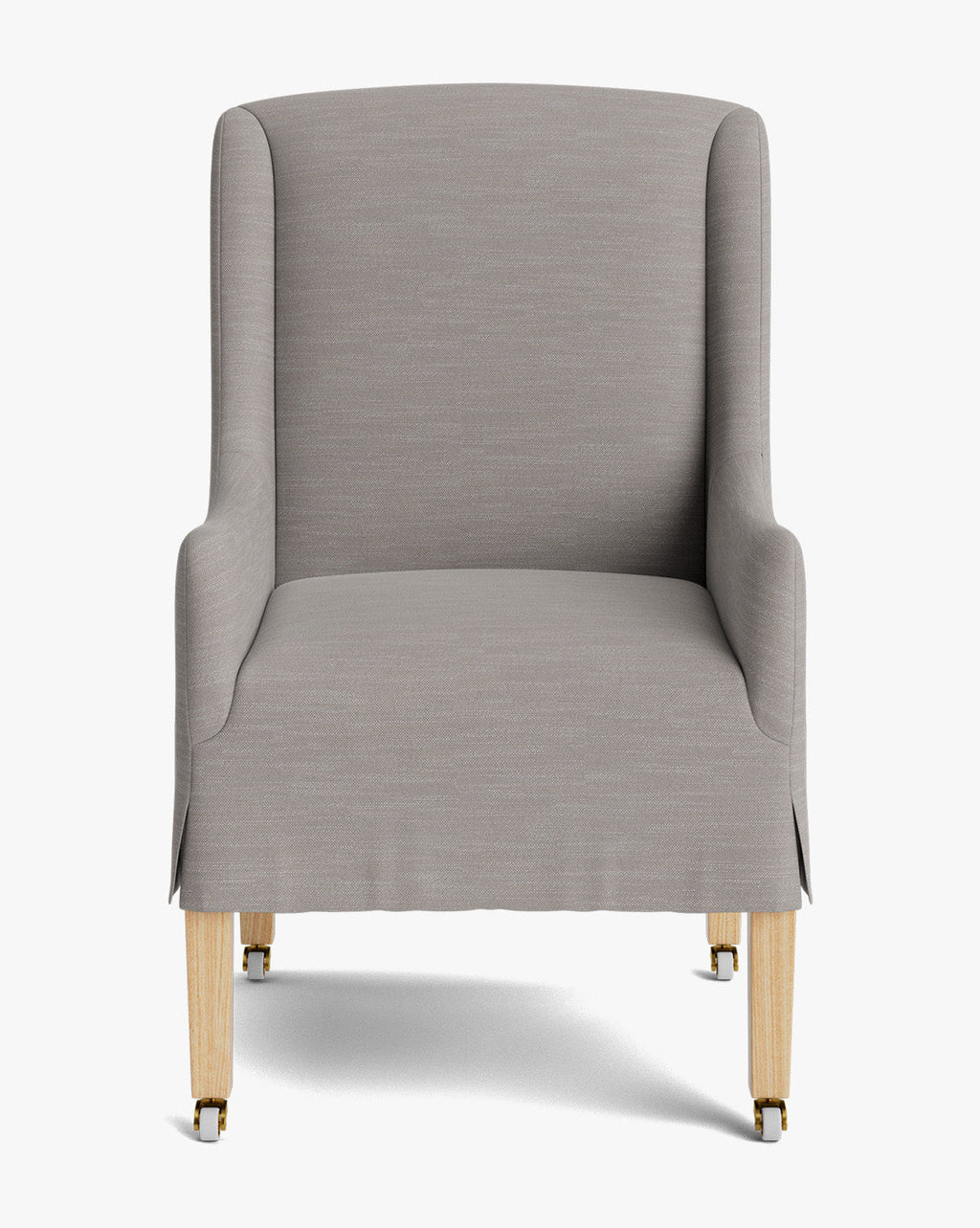 Classic Upholstered Dining Arm Chair with Curved Arms & Structured Lines for Dining Room