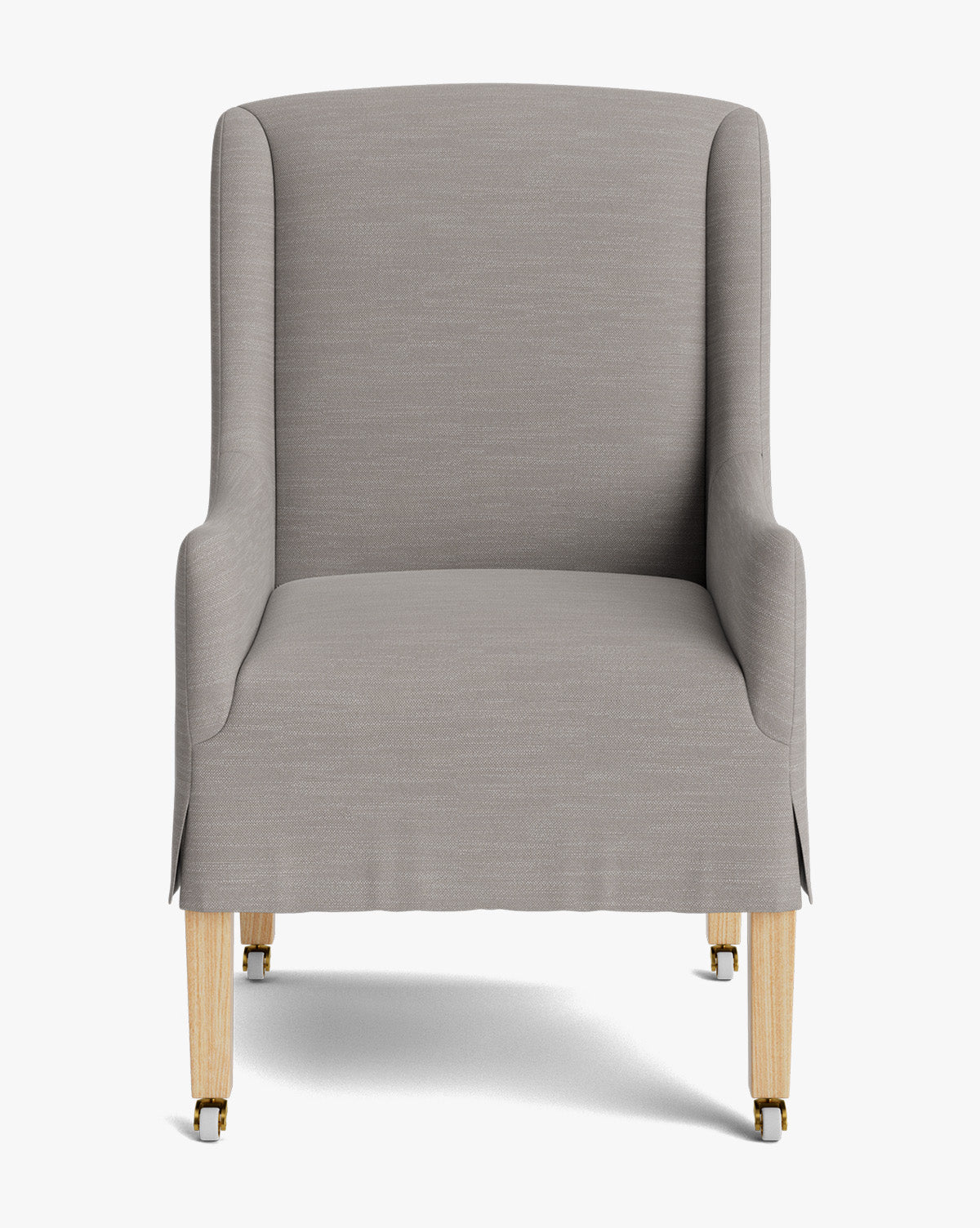 Classic Upholstered Dining Arm Chair with Curved Arms & Structured Lines for Dining Room