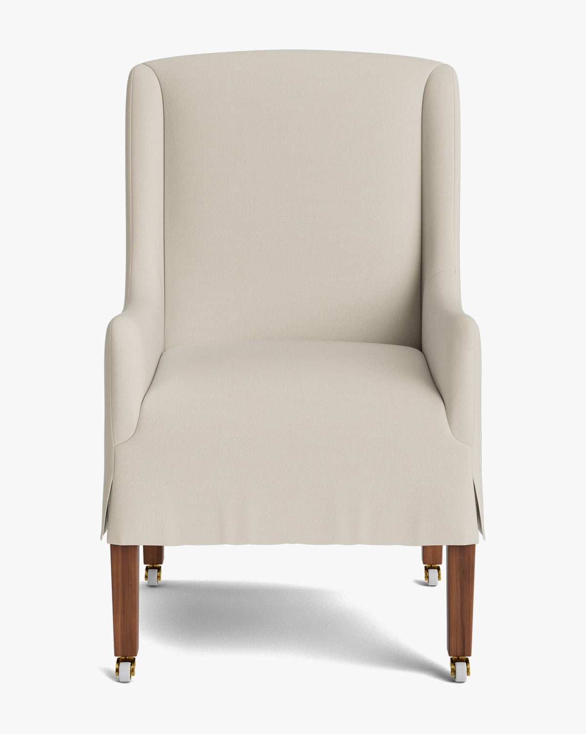 Classic Upholstered Dining Arm Chair with Curved Arms & Structured Lines for Dining Room