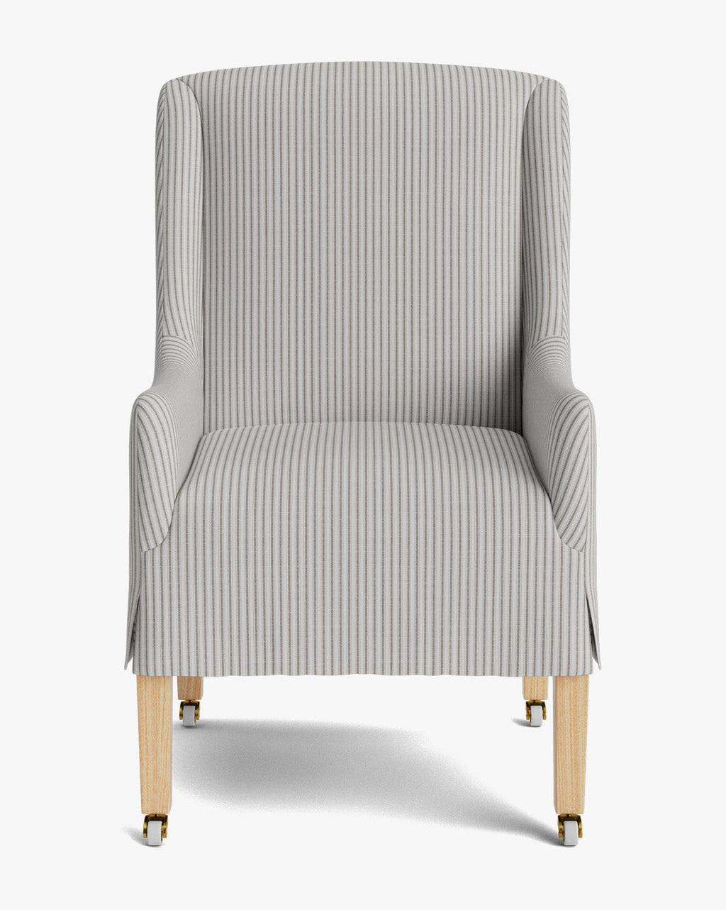 Classic Upholstered Dining Arm Chair with Curved Arms & Structured Lines for Dining Room