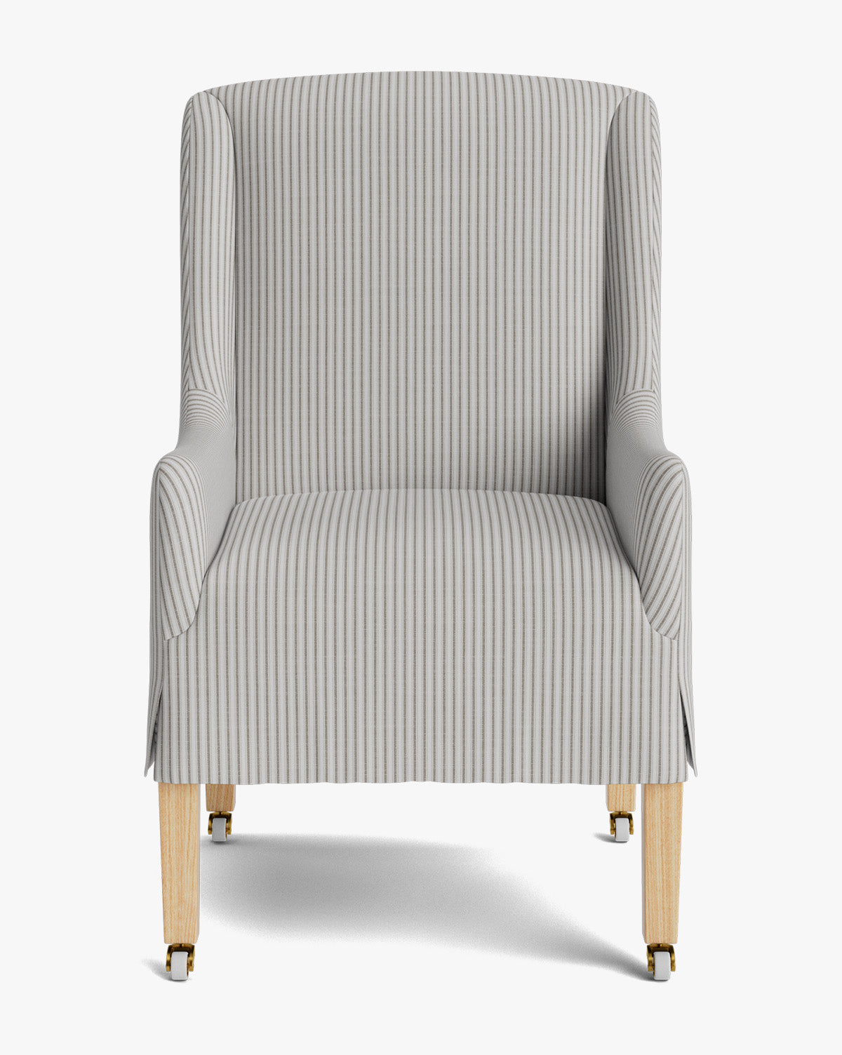 Classic Upholstered Dining Arm Chair with Curved Arms & Structured Lines for Dining Room