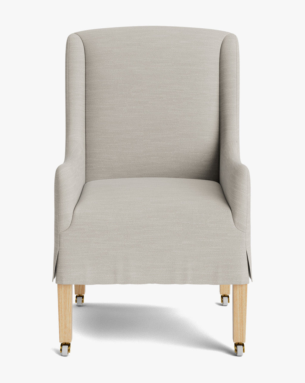 Classic Upholstered Dining Arm Chair with Curved Arms & Structured Lines for Dining Room